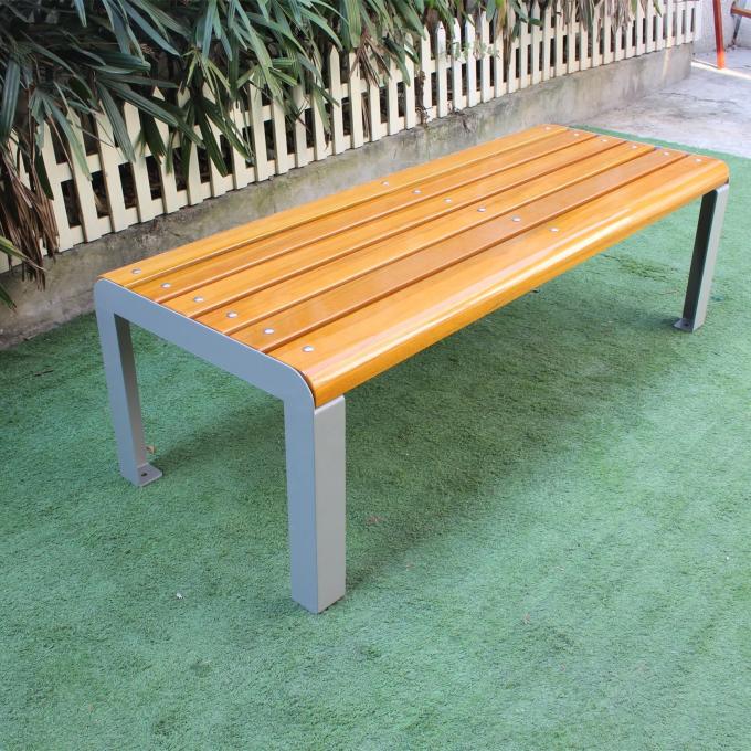 Commercial Backless Outdoor Wooden Bench For Urban Park School
