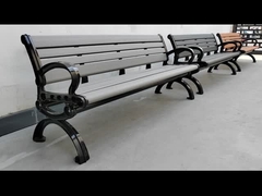 Composite Rustic Outdoor Wooden Garden Bench With Die Cast Aluminum Ends