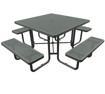 Perforated Steel Metal Outdoor Picnic Tables And Bench For Playground Sports Center