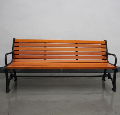 1800mm Solid Timber Outdoor Bench Seat , Traditional Wooden Bench With Steel Frame
