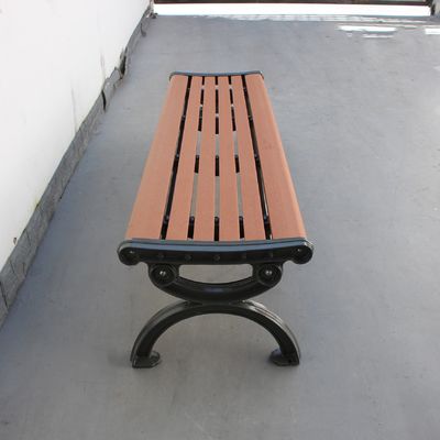 Sandblasted Powder Coated Outdoor Wooden Bench For Farmhouse Courtyard