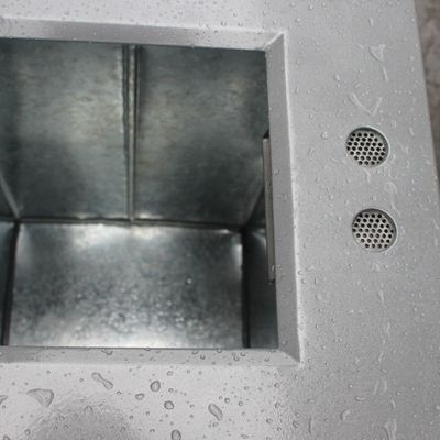 Steel And Recycled Plastic Outdoor Trash Cans Rectangular Outside Waste Bin With Ashtray