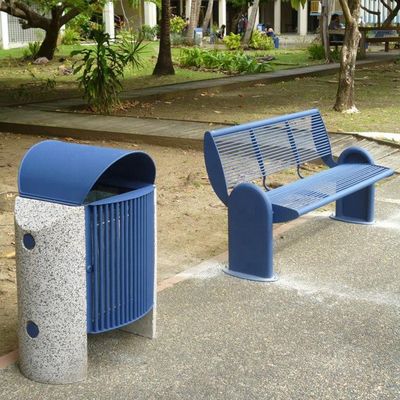 Rectangular Metal Outdoor Trash Cans 740 X 500 X 930mm Size For Garbage
