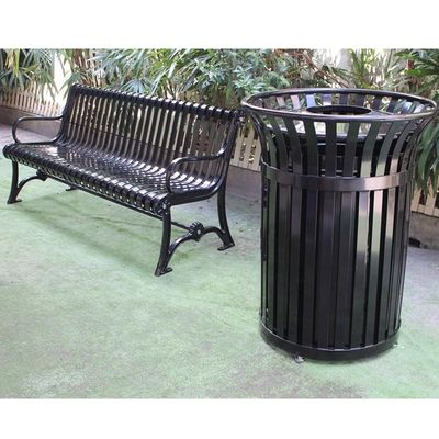 Sustainable Outdoor Trash Cans Surface Mounted With Sandblasting Zinc Spraying Finish
