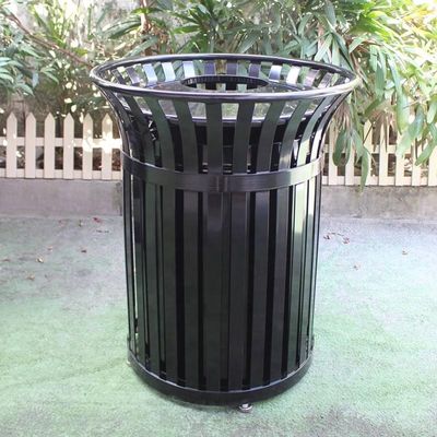 Sustainable Outdoor Trash Cans Surface Mounted With Sandblasting Zinc Spraying Finish