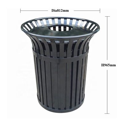 Sustainable Outdoor Trash Cans Surface Mounted With Sandblasting Zinc Spraying Finish