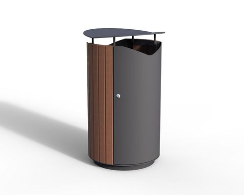 Outdoor 30 Gallon Commercial Wood And Steel Garbage Bin Outside Garden Large Dustbin Street Park Wooden Garbage