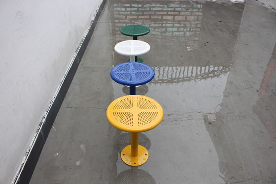 Street Furniture Gavin Park Steel Round Table With Benches Rustproof Outdoor Metal Round Tables