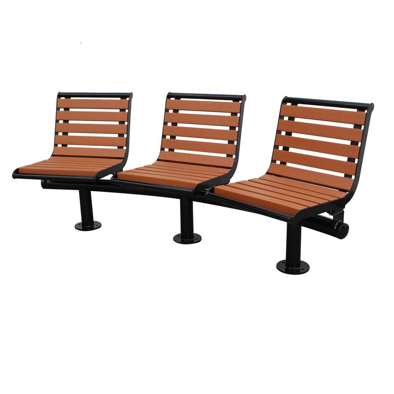 site furniture three seater picnic benches recycled plastic and metal curved park bench seat